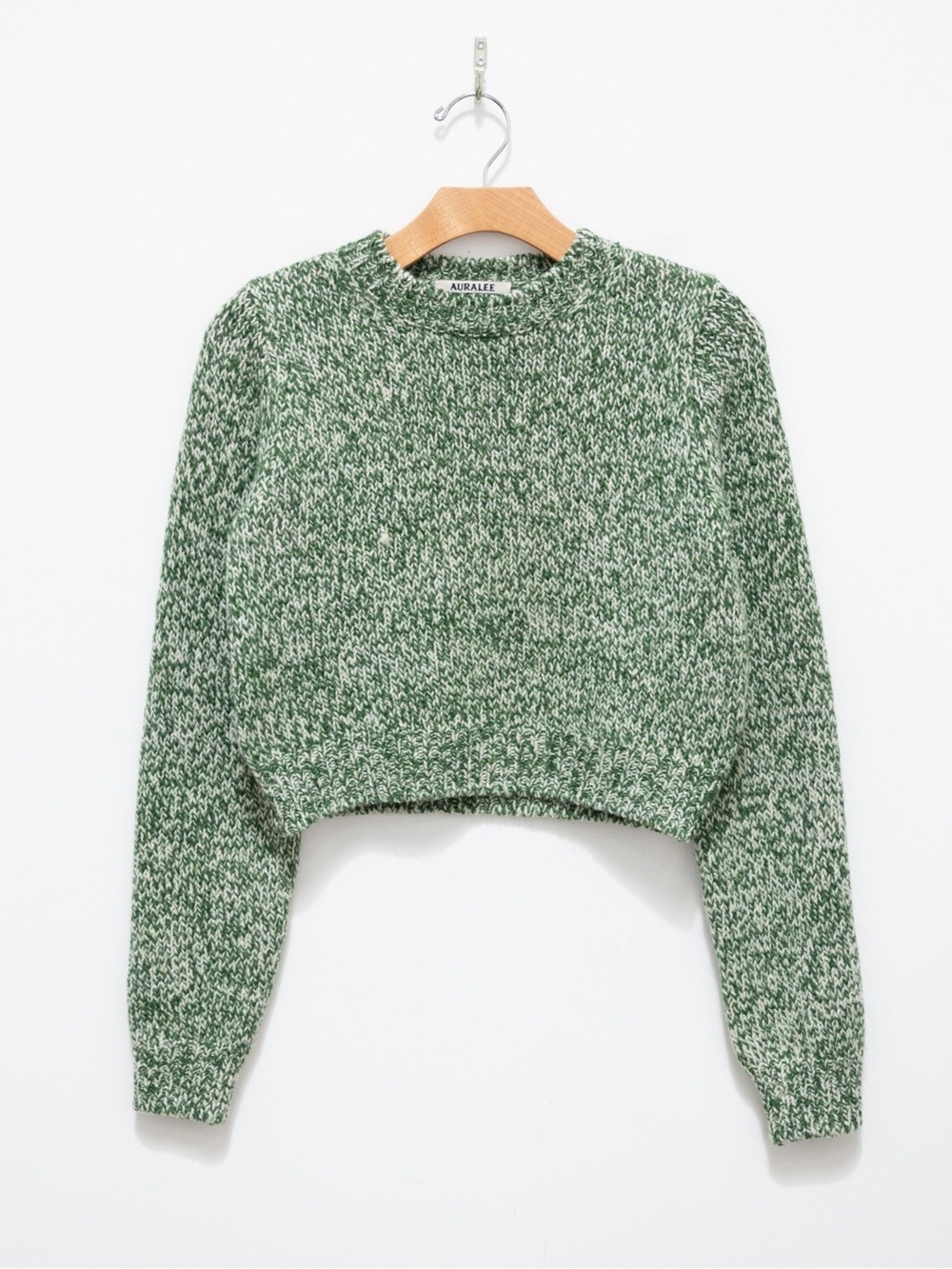 Auralee Silk Wool Camel Mix Knit Short P/O - Mix Green